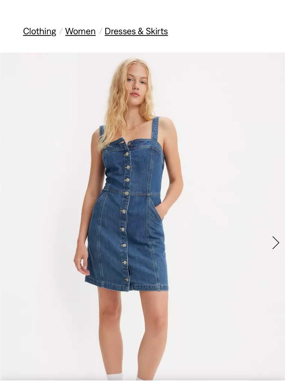 Levi's Blue Button-Up Denim Mini Dress